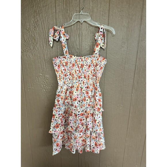 Altar'd State Tiered Floral Mini Dresse Size Large Tie Straps Stretch Ruffle‎ - Picture 7 of 7